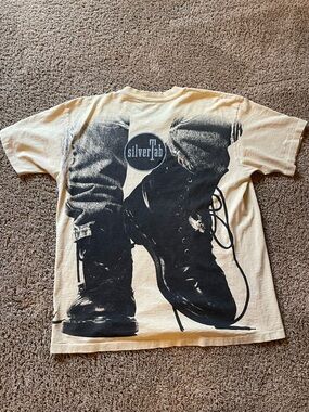 Vtg 90s Levis SilverTab Graphic Double-Sided Boot Jeans T-Shirt USA Sz L READ